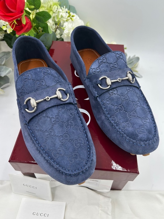 Men’s Gucci GG EMBOSSED suede loafers. Size 11 (fits 11.5 US) Made in Italy main image 8